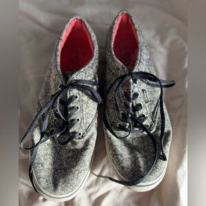 Vans Women's Black and Gray Paisley Sneakers